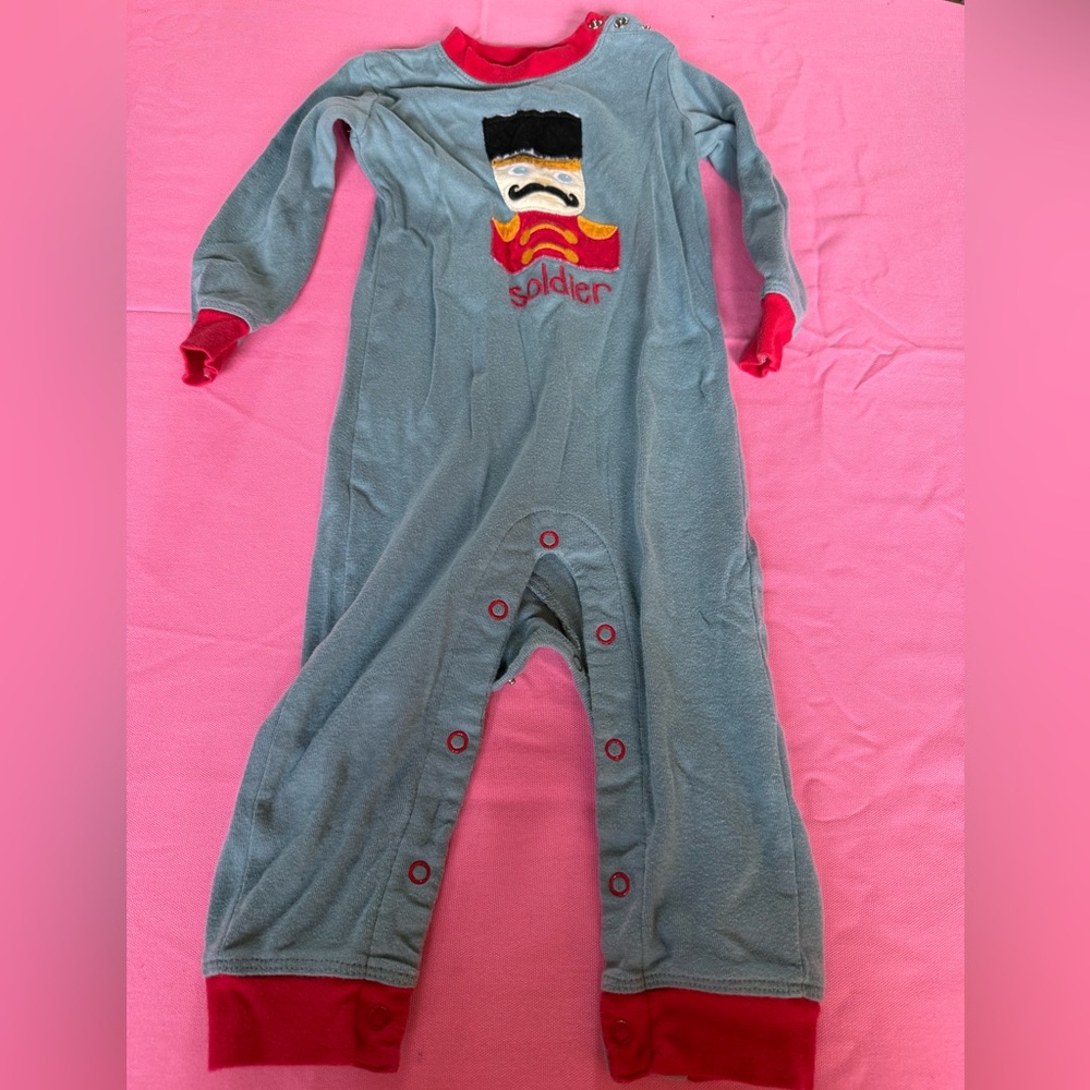F.A.O.Schwartz Baby Boys Cotton Onesie Christmas Holiday Wooden Soldier